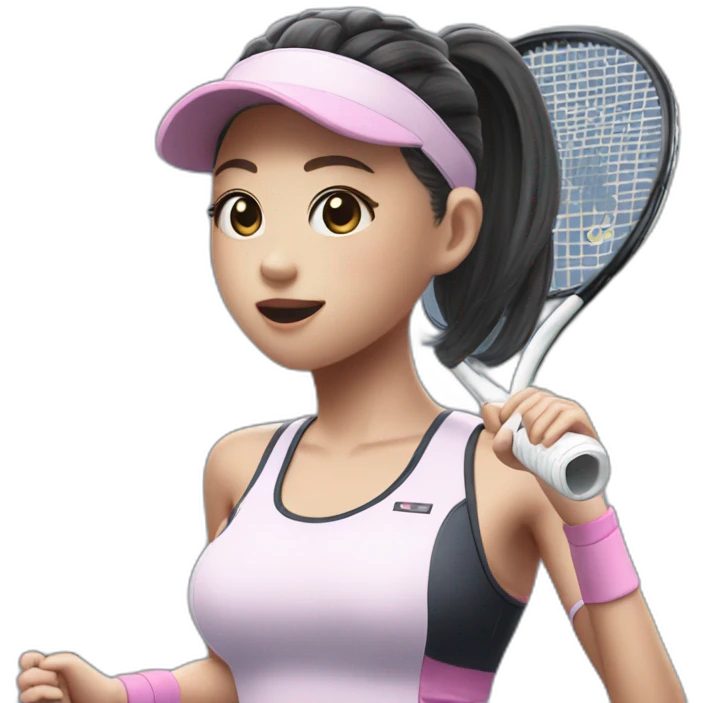 Jennie from blackpink playing tennis emoji