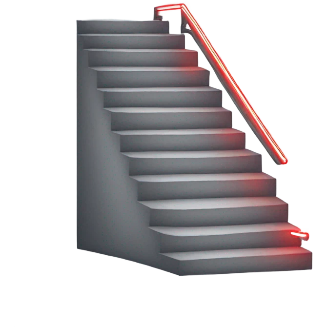 a stair with red neon effect emoji