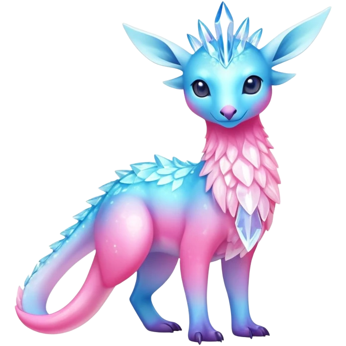Shiny Exotic Colorful Amaura-Aurorus-Fakémon-hybrid-creature (full body)  emoji
