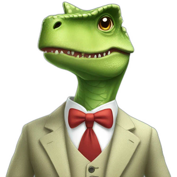 Dinosaurio de traje emoji