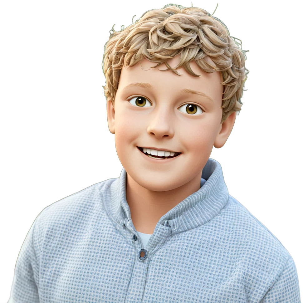 smiling boy in outdoor setting emoji