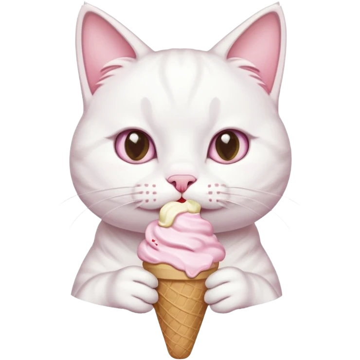 Cat eating  ice cream emoji