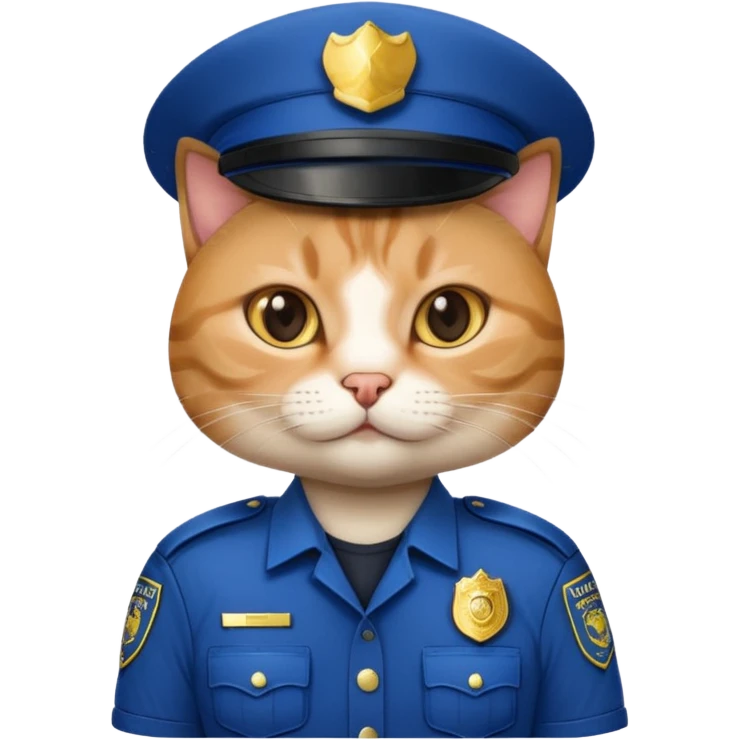 cat in police uniform, no hat emoji