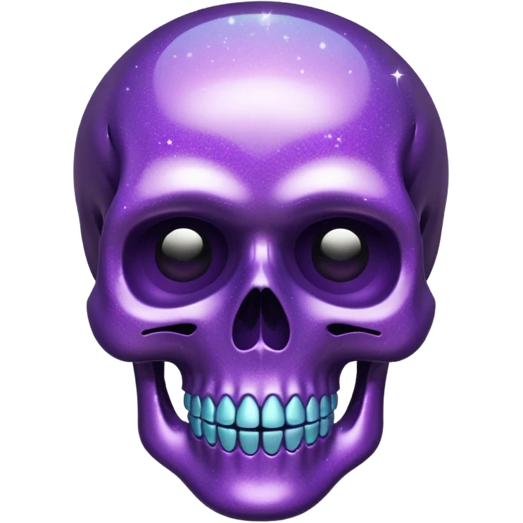 Glitter purple flat skull emoji