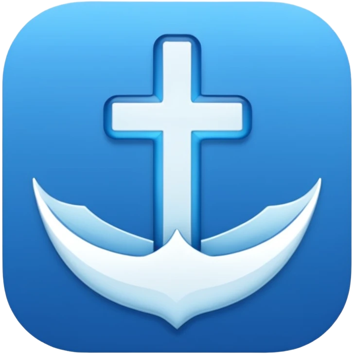 Blessed - simple font blue emoji