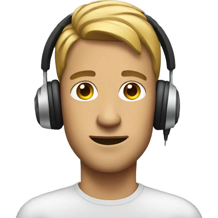a man wearing headphones emoji
