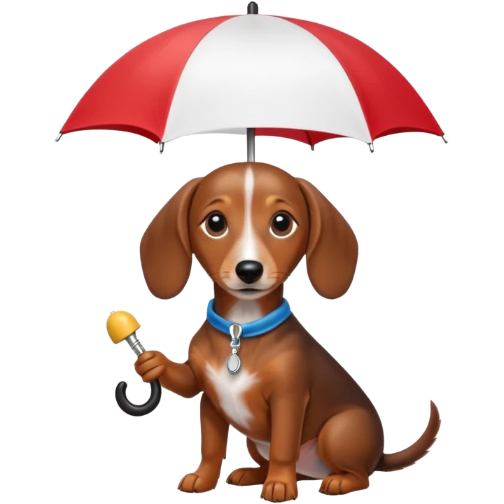Dachshund with an umbrella emoji