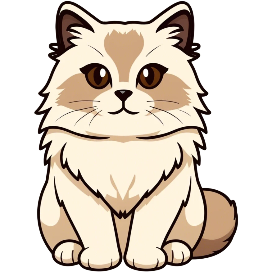 Seal point ragdoll with brown face and nose emoji