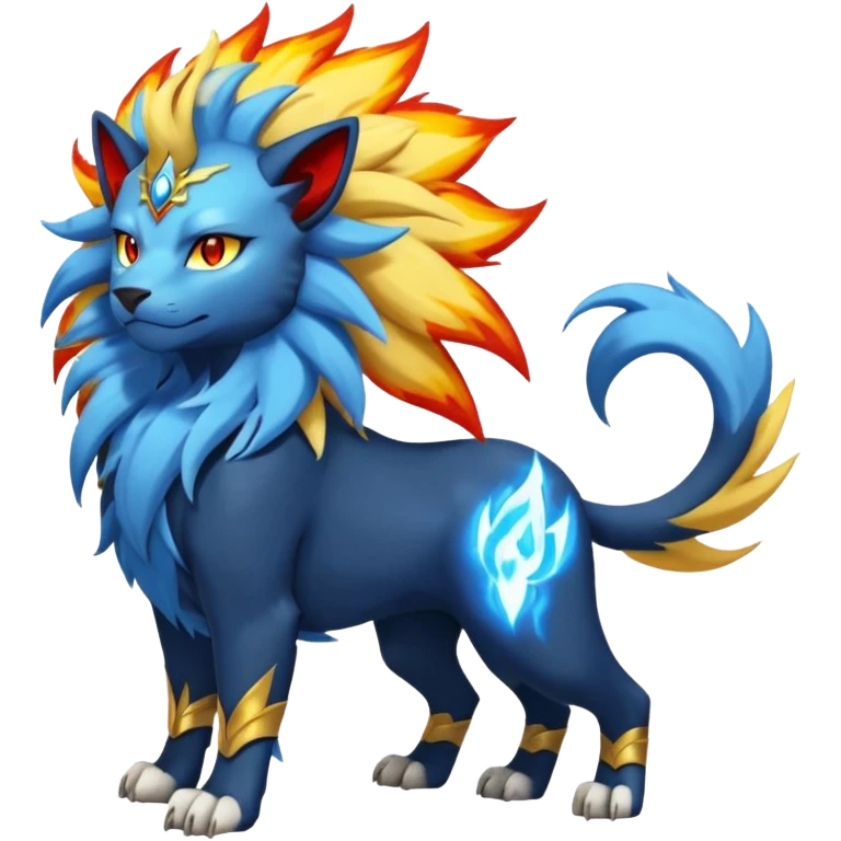 Pyroar-Solgaleo-Luxray-Fakémon-hybrid-creature (full body)  emoji