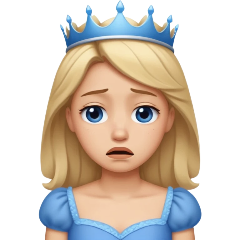 Sad princess in blue crying emoji