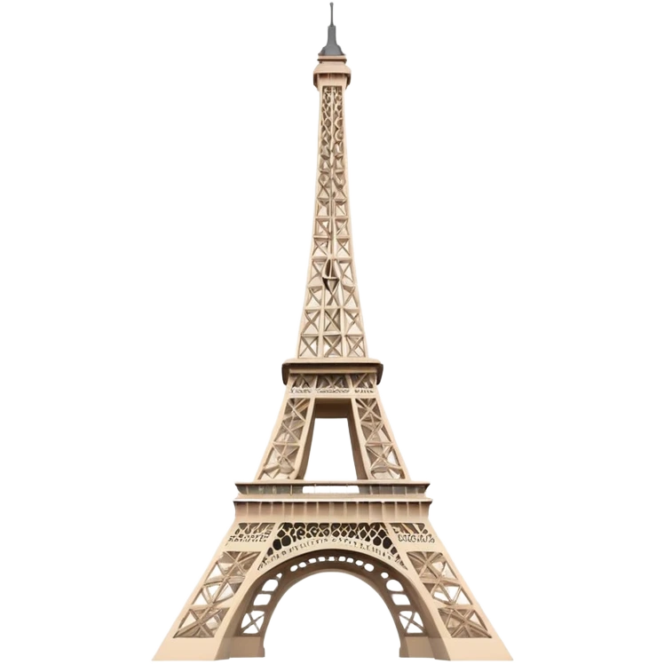 Eiffel Tower landmark with soft muted colors, not bright emoji