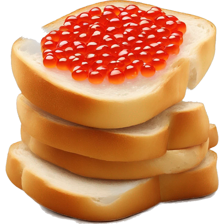 Food red caviar on bread emoji