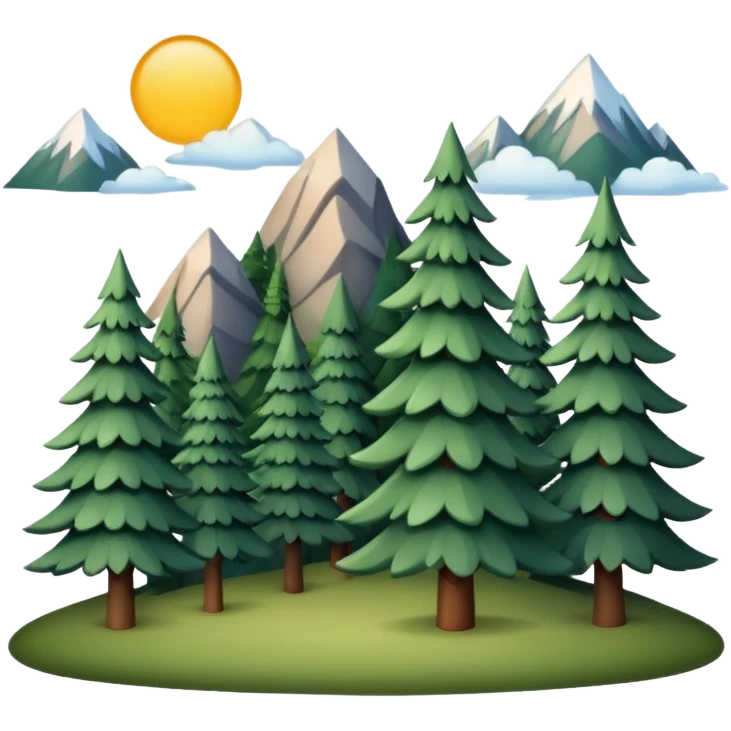 forest and mountains with fir trees emoji