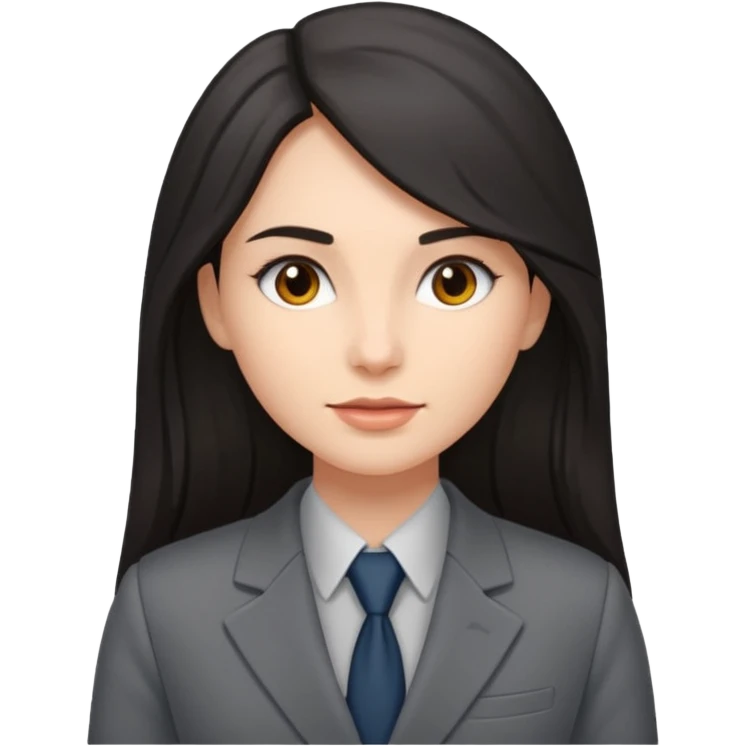woman with dark long hair grey suit emoji