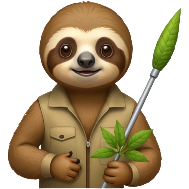 Sloth with a weed wacker  emoji