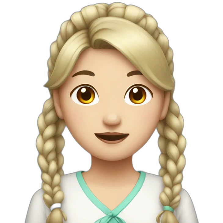 asian girl with pigtails emoji