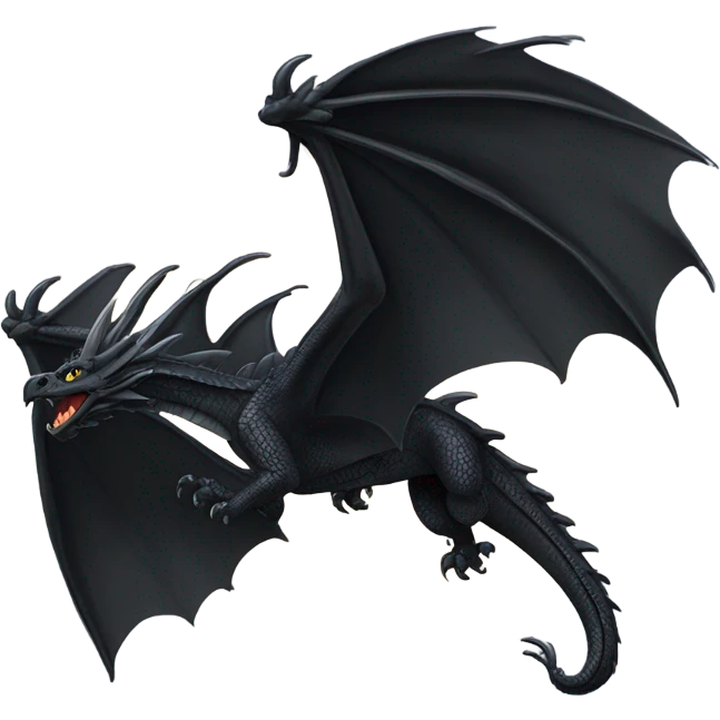 Black dragon flying emoji