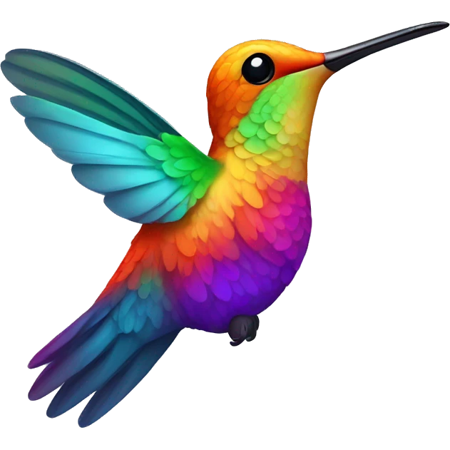 Colorfull hummingbird emoji