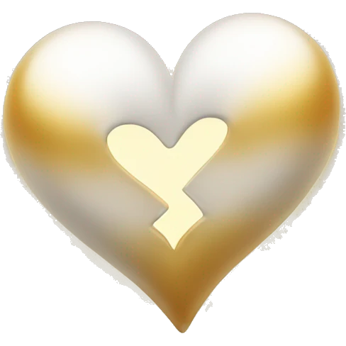 Two white hearts with a golden light  emoji