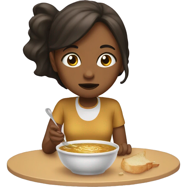 Girl eat onion soup  emoji