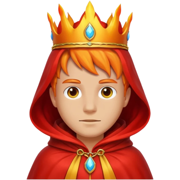 Fire King – flame crown + scarlet cloak emoji