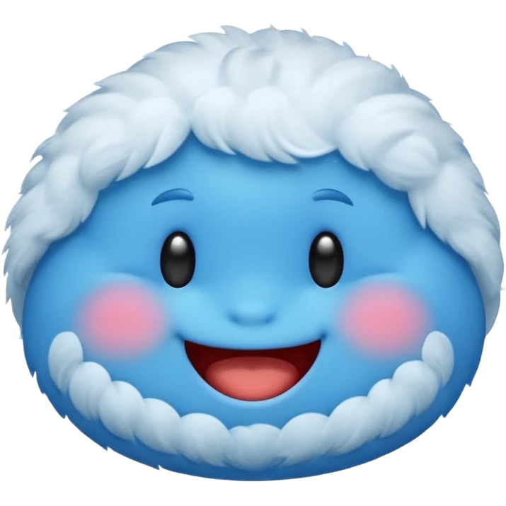 A blue emoji mewing emoji