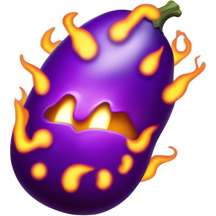 Eggplant on fire emoji