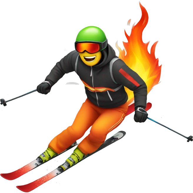 Ski with fire  emoji