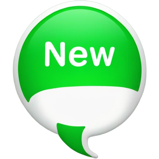 green speech bubble saying new emoji