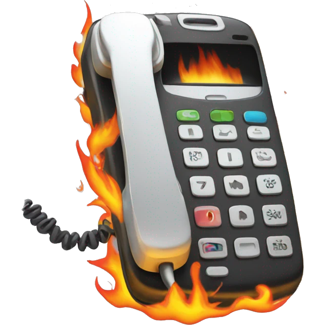 90s flip phone on fire emoji