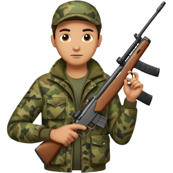 male hunter, standing, confident stance emoji