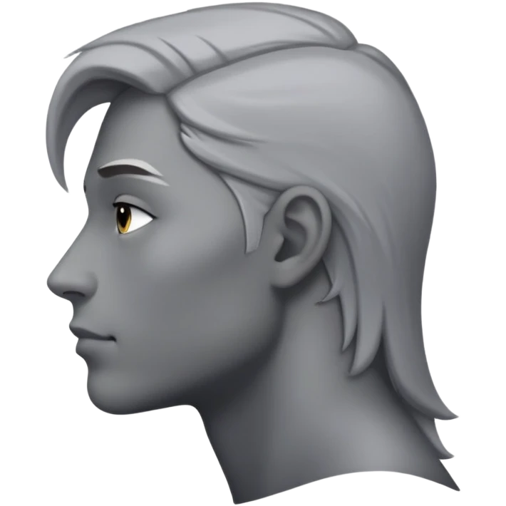 gray human profile side view of face emoji