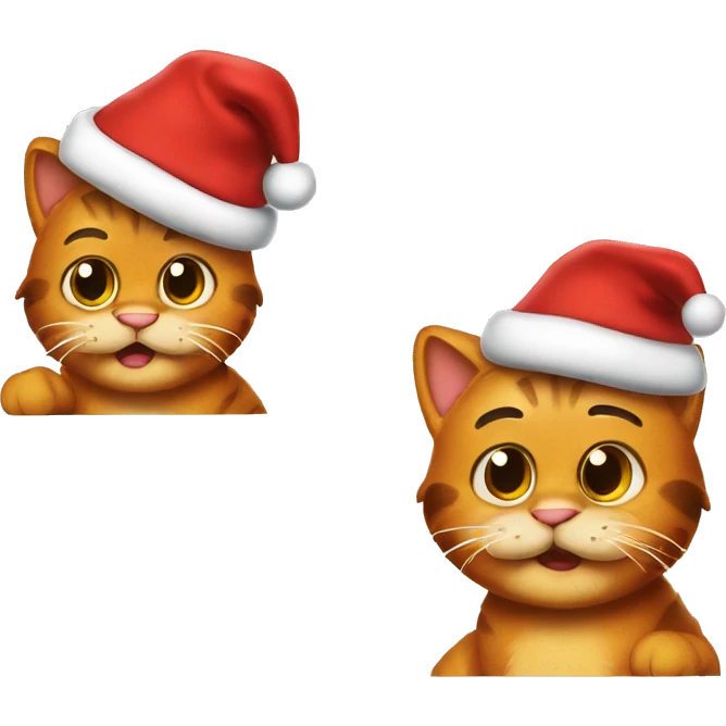 Garfield wearing Santa hat emoji