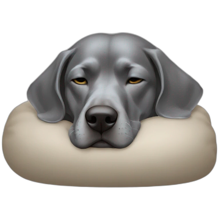 Braque de weimard qui dort en boule emoji