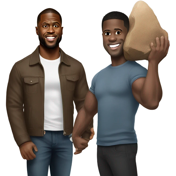 Kevin hart carrying the rock emoji