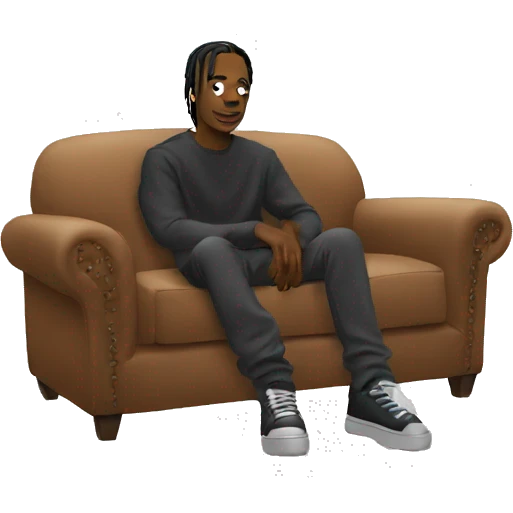Travis Scott on a couch emoji