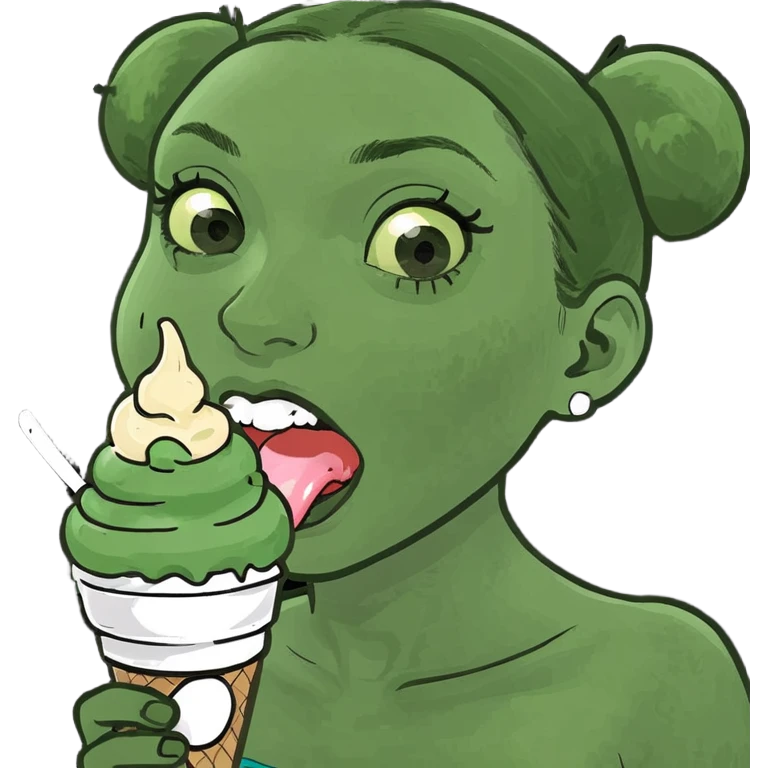 Girl eating ice cream summer  emoji