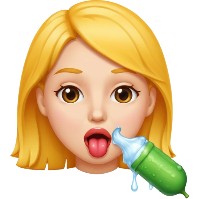 a woman licking a dick emoji