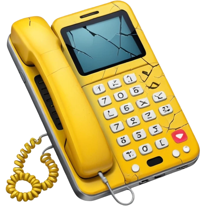 broken yellow phone emoji