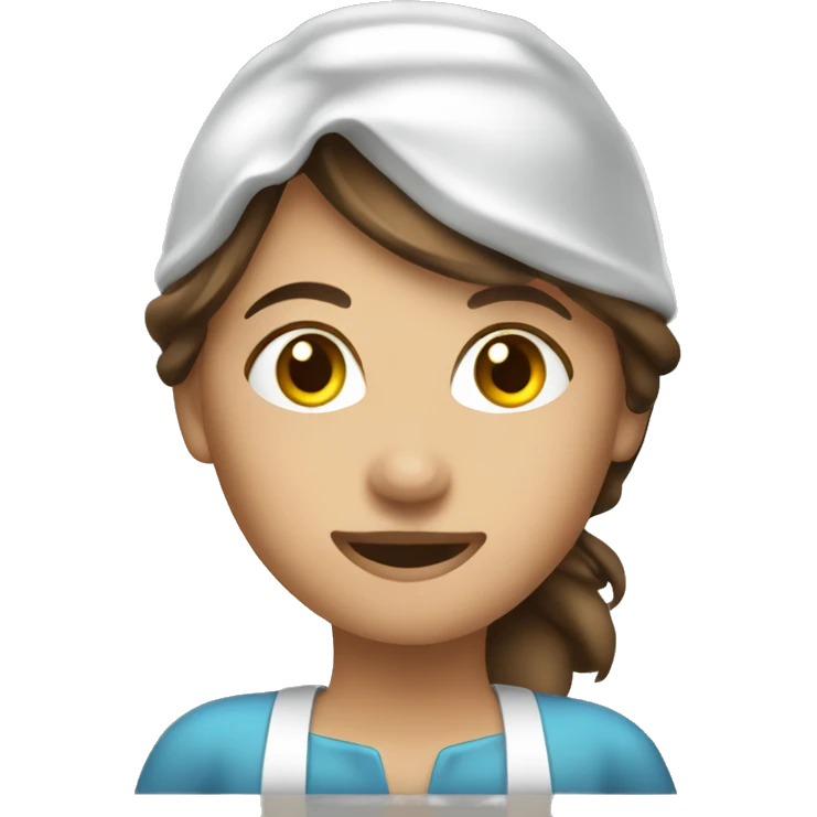 Cleaning maid light brunette with a spray bottle  emoji