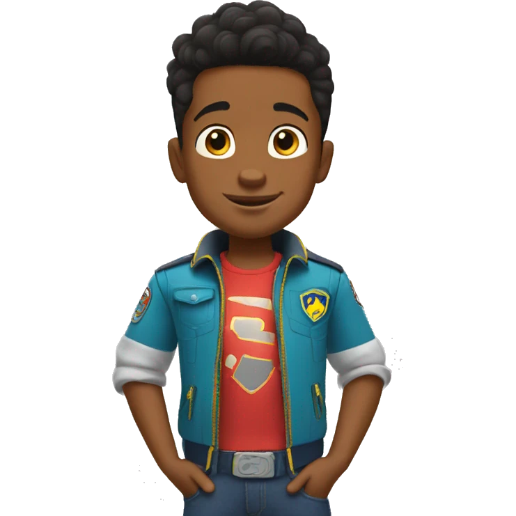  young black boy buzzed haircut paw patrol emoji