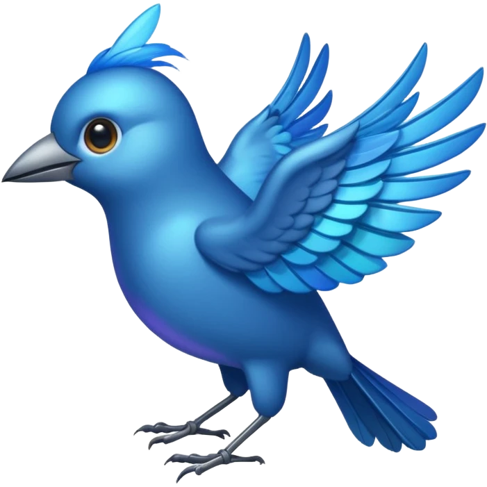 Blue nightingale flapping his wings  emoji