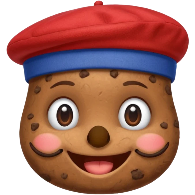 Smiling piece of poo with the beret and a french flag emoji