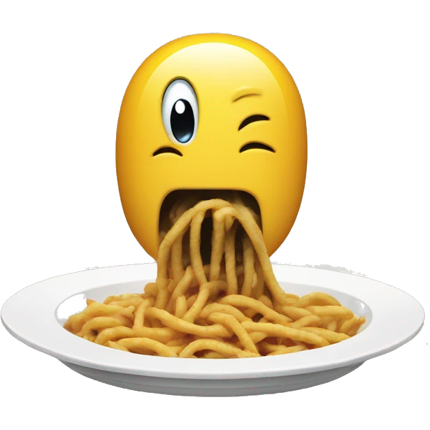 Vacuum sucking in food from a plate emoji