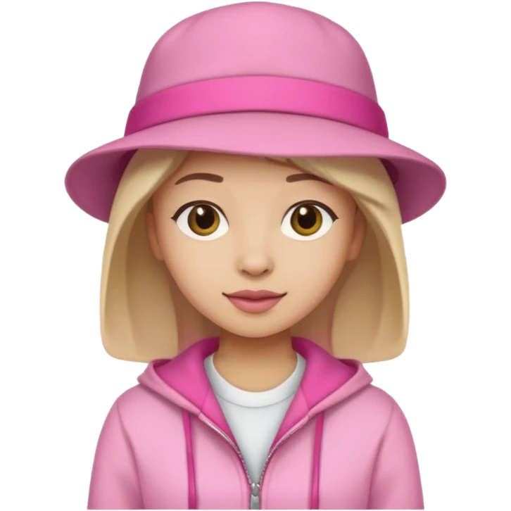 person wearing pink clothes and a hat emoji