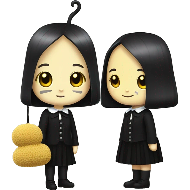 Wednesday Addams Meets Pompom Purin emoji