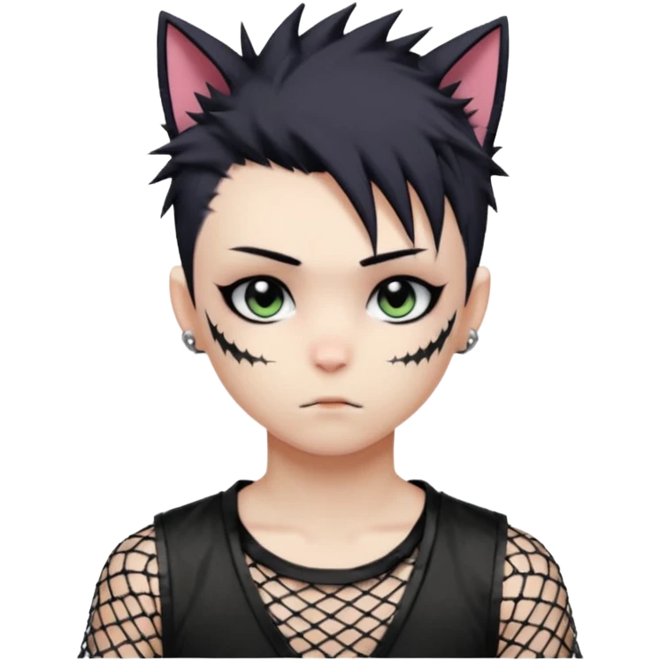 Cute Edgy Attractive Anime Punk Catboy emoji