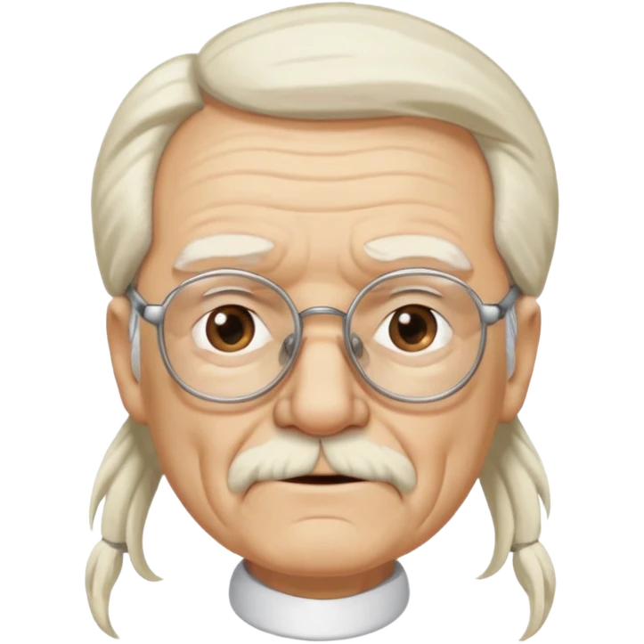Old man with glasses and long white pony tail emoji