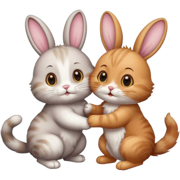 Cat with a rabbit emoji