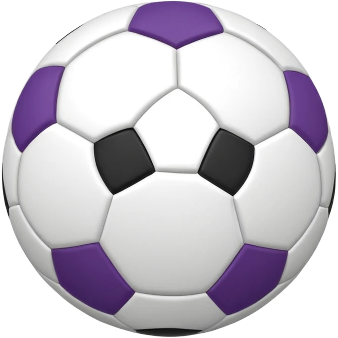 bola de futebol branco e roxa emoji